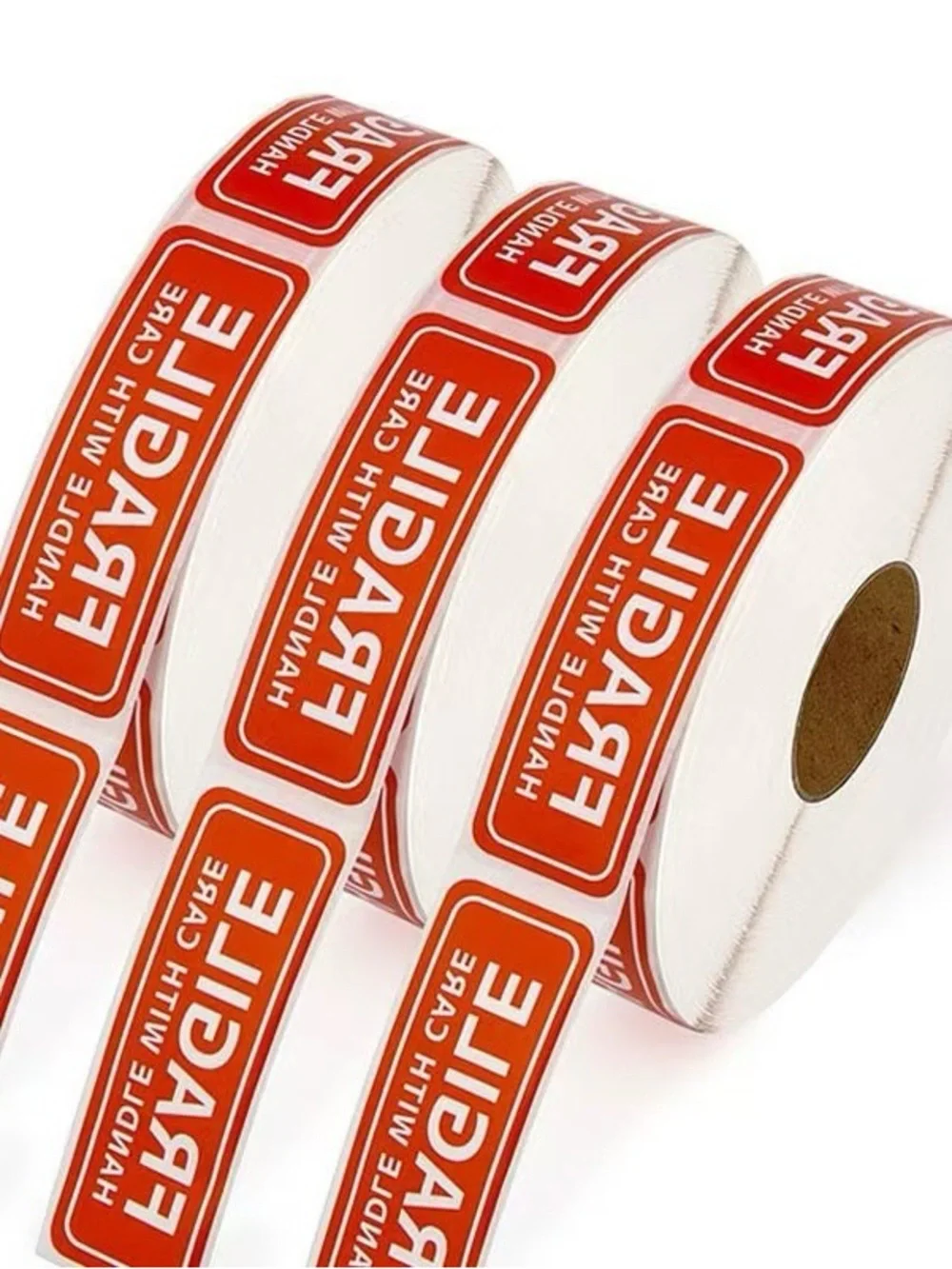 Fragile Handle With Care Warning Labels Roll - Red